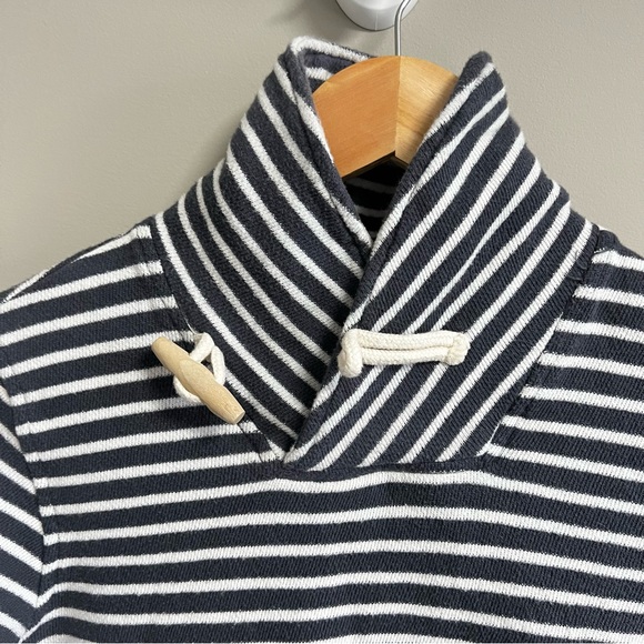 Crewcuts Nautical Striped Navy Cream Cotton High Neck Sweater Size 10 - Picture 3 of 6